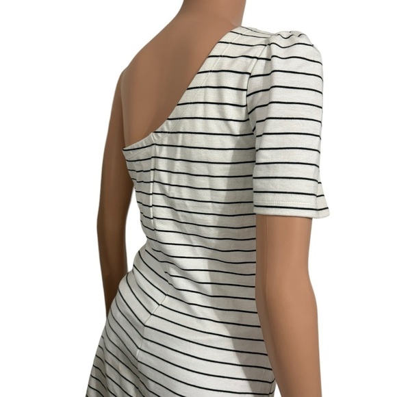 Gianni Bini Mesh One Shoulder Striped Mini Dress - Picture 8 of 13